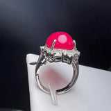 Agate Finger Ring Charm Rings Adjustable Copper Stone Ring