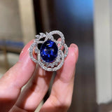Vintage Twisted CZ Adjustable Finger Ring for Women