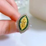 Vintage Zircon Wedding Bands Ring Silver Women Adjustable Finger Ring