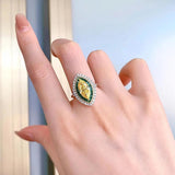 Vintage Zircon Wedding Bands Ring Silver Women Adjustable Finger Ring