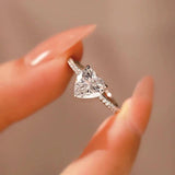 Heart Rings for Women Wedding Engagement Bridal Jewelry