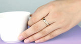 Engraved Stainless Steel Crystal Wedding Ring for Couple