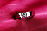 925 Silver CZ Engaggement Ring 5mm Round Men Women Gift