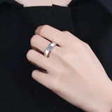 925 Silver CZ Engaggement Ring 5mm Round Men Women Gift