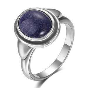 Sandstone Woman Wedding Rings Silver Jewelry Girls Female Party Anniversary