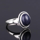 Sandstone Woman Wedding Rings Silver Jewelry Girls Female Party Anniversary
