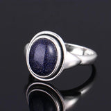 Sandstone Woman Wedding Rings Silver Jewelry Girls Female Party Anniversary