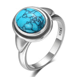 Turquoise Wedding Rings Silver Jewelry for Women