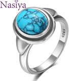 Turquoise Wedding Rings Silver Jewelry for Women