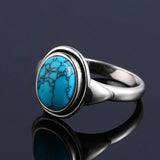 Turquoise Wedding Rings Silver Jewelry for Women