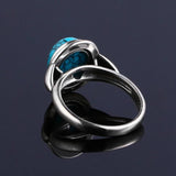 Turquoise Wedding Rings Silver Jewelry for Women