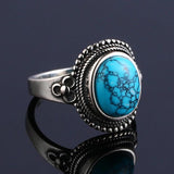 Vintage Natural Turquoise Women Ring Engagement Wedding Party Gift