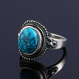 Vintage Natural Turquoise Women Ring Engagement Wedding Party Gift