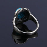 Vintage Natural Turquoise Women Ring Engagement Wedding Party Gift