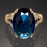 Nasiya Finger Ring with Big Aquamarine Stones