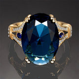 Nasiya Finger Ring with Big Aquamarine Stones