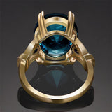 Nasiya Finger Ring with Big Aquamarine Stones