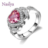 Heart Pink Cubic Zircon Multicolor Ring Women's Jewelry