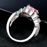 Heart Pink Cubic Zircon Multicolor Ring Women's Jewelry