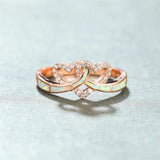 Opal Stone Engagement Ring Classic Rose Wedding Rings For Women