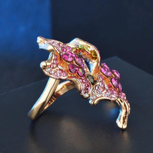 Zircon Flower Ring For Women Girls Valentine'S Gift