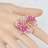 Zircon Flower Ring For Women Girls Valentine'S Gift
