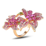 Zircon Flower Ring For Women Girls Valentine'S Gift