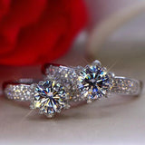 CAOSHI Delicate Wedding Rings with Crystal CZ Brilliant Accessories