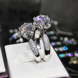 CAOSHI Delicate Wedding Rings with Crystal CZ Brilliant Accessories