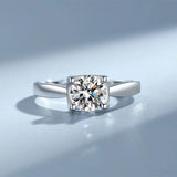18K Stamped Ring 1.0CT Round CZ Zircon Wedding Engagement Rings Women Gift