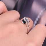 18K Stamped Ring 1.0CT Round CZ Zircon Wedding Engagement Rings Women Gift