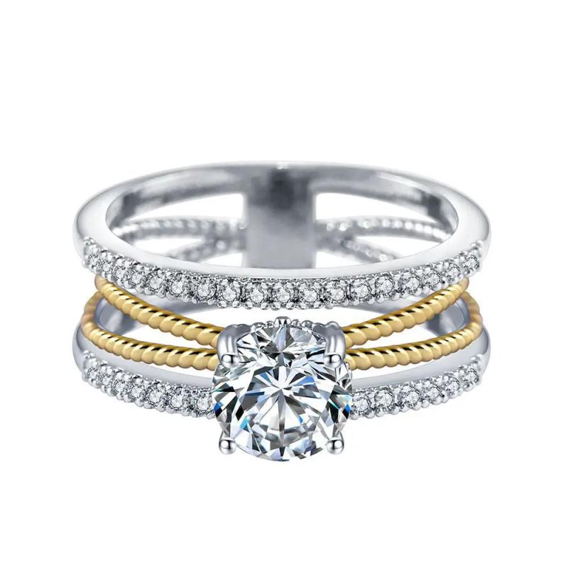 Geometric Twisted Cross Rings Wedding Engagement Jewelry
