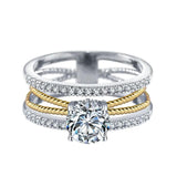 Geometric Twisted Cross Rings Wedding Engagement Jewelry