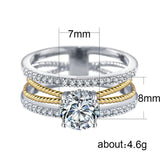 Geometric Twisted Cross Rings Wedding Engagement Jewelry