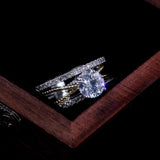 Geometric Twisted Cross Rings Wedding Engagement Jewelry