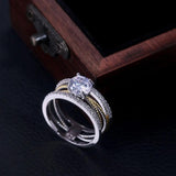 Geometric Twisted Cross Rings Wedding Engagement Jewelry