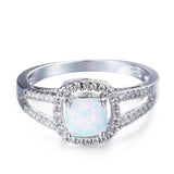 Boho Fire Opal Silver Ring Vintage Wedding Rings for Women