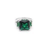 Seanlov Silver Rings For Women with Green Cubic Zirconia