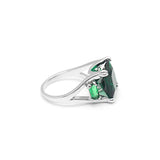 Seanlov Silver Rings For Women with Green Cubic Zirconia