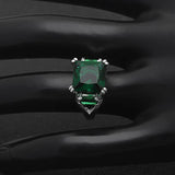 Seanlov Silver Rings For Women with Green Cubic Zirconia