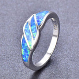 Fire Opal Stone Ring Silver Finger Ring Wedding Engagement Rings
