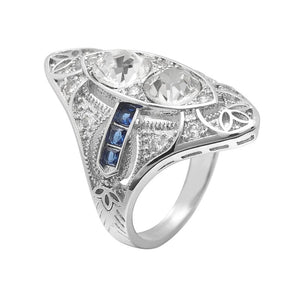 Seanlov Silver Zircon Oval Rings for Women
