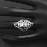 Seanlov Silver Zircon Oval Rings for Women