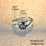 Vintage Silver Hollow Opal Wedding Ring