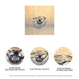 Vintage Silver Hollow Opal Wedding Ring