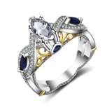 Seanlov Silver Rings With Oval CZ Crystals for Bridal Women
