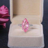 Pink CZ Big Stone Bridal Wedding Engagement Ring