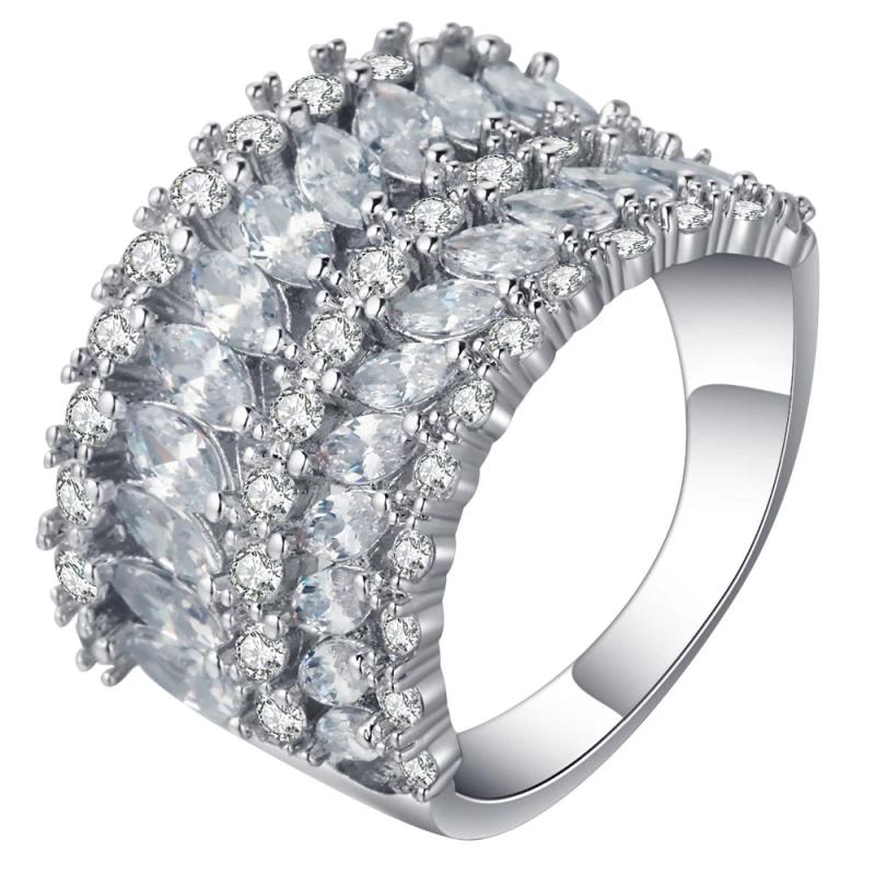 Zircon Silver Filled Engagement Ring for Women