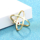 Seanlov Red Zircon Cross Rings Jewelry Engagement Ring For Women