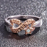 Hainon Infinity Star Zircon Silver Rings Wedding Engagement Jewelry for Women